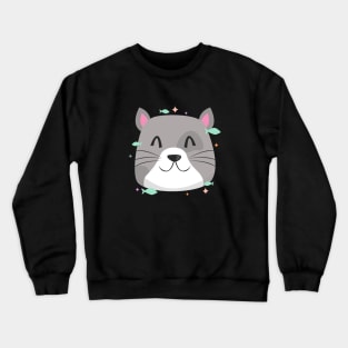 Cute Cat Cartoon Animals Character Design Crewneck Sweatshirt